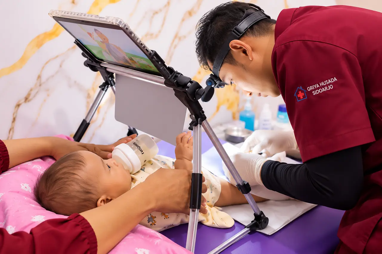 Proses pelayanan sunat atau khitan modern yang cepat dan aman di Klinik Griya Husada Sidoarjo